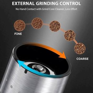 New Design Mini Electric Stainless Steel Salt & <b>Pepper</b> <b>Grinder</b> Set with Wood Base USB Rechargeable Eco-Friendly Small Automatic - Product Image 2