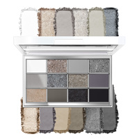 Palette de fards à paupières blancs duochrome, bruns, noirs, foncés, nudes, poudre douce, facile à estomper, longue tenue