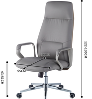 Chaise pivotante ergonomique moderne en cuir à dossier haut avec fonction de rotation - Luxueuse et confortable