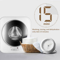 Mini lave-linge mural 3 kg : Lave-linge compact entièrement automatique pour les vêtements de bébé et les sous-vêtements