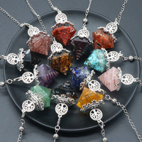 Nouveau Pendentif Pendule DIY en Pierre de Quartz Naturelle Diamantée de Haute Qualité, Multicolore, Sans Plomb ni Nickel, Longueur 29cm