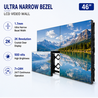 Mur vidéo LCD 46 pouces à cadre ultra-fin de 1,7 mm, écran de raccordement commercial pour les projets d'intégrateurs AV, de distributeurs et de centres de conférence