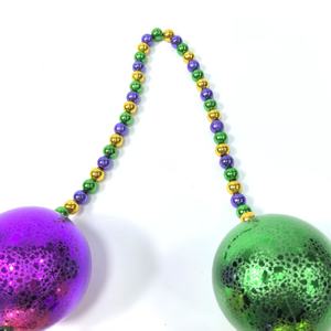 ลูกปัดงานรื่นเริงขนาดใหญ่ 80 มม. ขายส่ง - ลูกปัดสีม่วง เขียว ทอง แบบกำหนดเองได้ ได้รับมาตรฐาน CE สำหรับตกแต่งงานปาร์ตี้ งานรื่นเริง สร้อยคอแบบโยน - Product Image 5