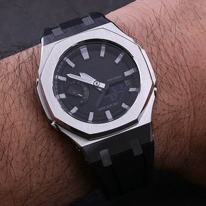 Kit de modification de montre avec bracelet en silicone et boîtier en métal pour GA-2100 GA-2110 GA-B2100 <span class=keywords><strong>GMA</strong></span>-<span class=keywords><strong>S2100</strong></span> GM-2100, accessoires de modification de montre - Product Image 1