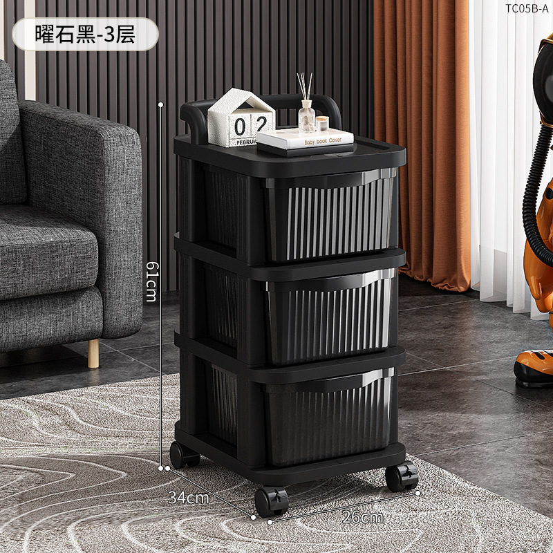 [Fabricante] Carro negro obsidiana, tres niveles - Cajones negros