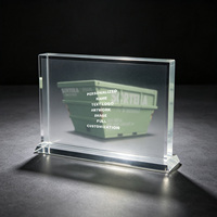 Neelpure 186387 Plaque personnalisée en cristal avec motif de conteneur et logo sur mesure pour cadeau d'entreprise de fabrication