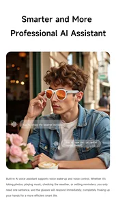 Lentes Inteligentes M88 con IA, Elegantes, Ligeras y Cómodas, Auriculares Inalámbricos para Llamadas con Reproducción <span class=keywords><strong>de</strong></span> Audio y Cámara - Product Image 6