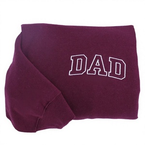 Sweat-shirt à capuche personnalisé pour papa 2026, brodé, col rond avec nom de l'enfant, jersey uni respirant, unisexe, saison hivernale - Product Image 3
