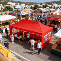 Carpa Plegable Tipo Gazebo de 10x20 con Ventanas Laterales Impermeables de Grado Comercial para Fiestas y Bodas