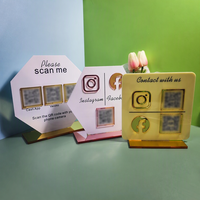 Panneau personnalisé pour table, Instagram, réseaux sociaux, miroir, code QR, panneau en acrylique pour réseaux sociaux
