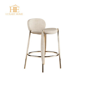 Moderno restaurante Bar muebles Silla de acero inoxidable pierna tela Taburetes de Bar - Product Image 3