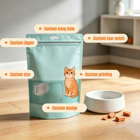 Pochette personnalisée pour friandises pour animaux, refermable avec fermeture éclair, trou de suspension et fenêtre