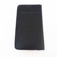 Pochette de livre en cuir PU avec logo personnalisé avec fermeture à glissière porte-dossiers sac à main de voyage portefeuille de voyage pochette à fermeture éclair d'affaires