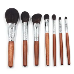 High Quality Brown Handle Brushes Custom Logo Vegan Makeup Brush Set for Makeup Artists