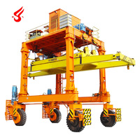 RTG-Gummibereifte Container-Portalkräne 25-80 Tonnen Hakenlift-Container-Straddle-Carrier für den Außenhafengebrauch
