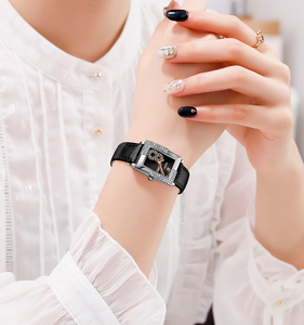 Elegant Luxury Women's Quartz <strong>Watch</strong> <strong>Rectangle</strong> Alloy Dial Pointer Display 16mm Band Width Waterproof Leather Strap - Product Image 4