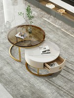Table basse convertible haut de gamme en ardoise et marbre, écologique, avec rangement et structure en acier, design moderne pour salon et maison - Meilleures ventes