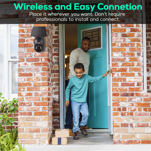 ENSTER CCTV Tenaga Surya 360 Derajat, CCTV 2 Arah Audio Penglihatan Malam Nirkabel WiFi Keamanan Bertenaga Baterai Kamera PTZ - Product Image 5