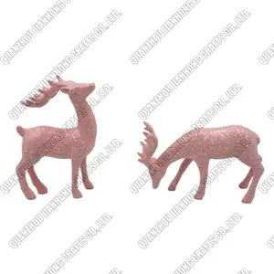 Sıcak satış sevimli küçük geyik yılbaşı dekoru minyatür peri bahçe aksesuarları reçine hayvan figürleri dekorasyon için