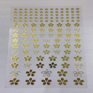 TSZS 3D autoadhesivo oro blanco flores <span class=keywords><strong>de</strong></span> <span class=keywords><strong>cerezo</strong></span> pegatinas <span class=keywords><strong>de</strong></span> <span class=keywords><strong>uñas</strong></span> <span class=keywords><strong>de</strong></span> plástico cinco pétalos diseño <span class=keywords><strong>de</strong></span> <span class=keywords><strong>uñas</strong></span> florales - Product Image 1