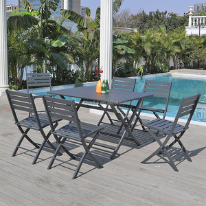 Wholesale Restaurant <strong>4</strong> <strong>Seater</strong> Table <strong>Set</strong> Aluminum <strong>Bistro</strong> Folding Table and Chair Outdoor Furniture Table <strong>Set</strong> for Cafe - Product Image 3
