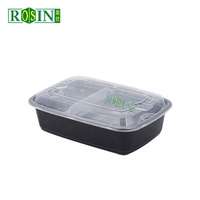Kotak Makan Bento 2 Lapis Sekali Pakai Ramah Lingkungan, Dapat Digunakan di Microwave, Wadah Makanan Plastik untuk Bawa Pulang, Baki Sisipan untuk Persiapan Makanan