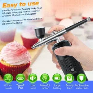 Airbrush <b>Kit</b> for Model Painting <b>Cake</b> Decorating And Hobby Crafts - Spray Gun Set with Accessories - Product Image 6