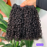 Lot de Cheveux Indiens Bruts Super Double Drawn Non Traités 12A Cheveux Vierges Afro Kinky Curl 3 Paquets Double Trame Couleur Naturelle