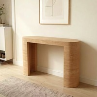 Console moderne en travertin beige clair, table console en pierre naturelle, table d'entrée en marbre beige pour la maison
