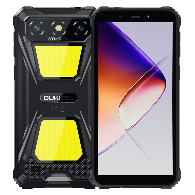 OUKITEL Latest G5 Factory Direct Dual Camping Lights Rugged Phone 6300mAh IP68 Global Version 4GB 128GB Rugged Smartphone