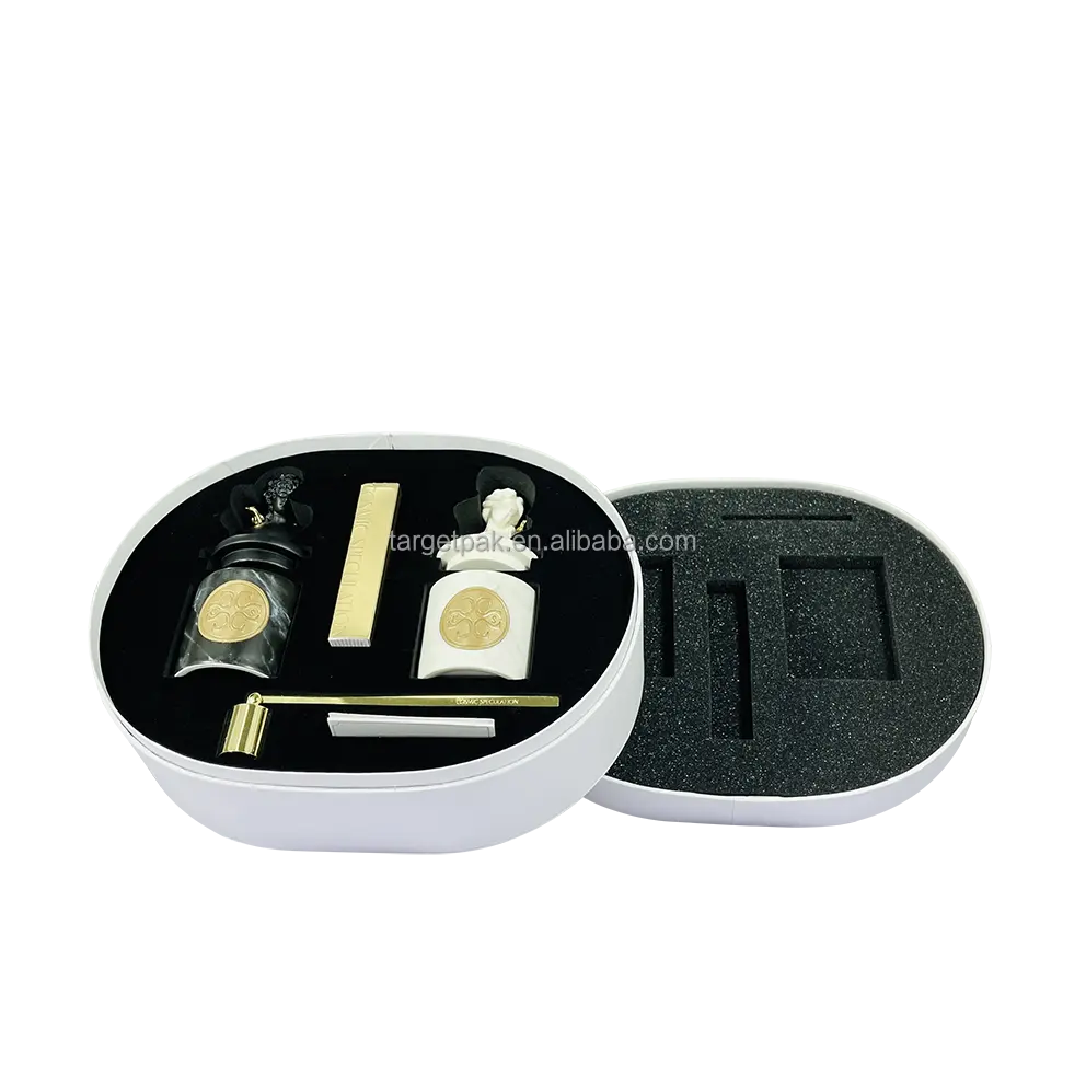 Индивидуальная Роскошная матовая белая бумажная коробка для свечей с логотипом из золотой фольги, черная Ароматизированная упаковка для свечей, подарочный набор, коробка с поролоновой вставкой