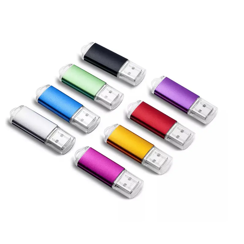 Usb flash drive Atacado Custom LOGO Presente Polegar Colorido Metal Flash Drive USB 2.0 3.0 1GB 2GB 4GB 8GB 16GB 32GB 64GB