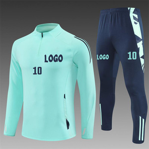 25/26 Item Baru Setelan Olahraga Sepak Bola Tersedia Dewasa Pakaian Latihan Musim Dingin Anak-anak Setengah Resleting Lengan Panjang Pakaian Olahraga - Product Image 1