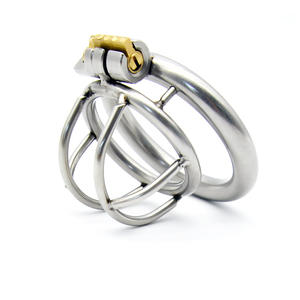 Yamamoto Federbelasteter Edelstahl-Keuschheitskäfig Kleines Penis-Fesselgerät Männlicher Peniskäfig BDSM-Spielzeug - Product Image 3