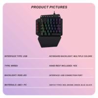 Clavier de jeu arabe à une main personnalisé K700 avec repose-poignets amovible, rétroéclairage LED RVB, clavier mécanique de jeu