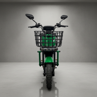 Scooter électrique de livraison de pizzas avec batterie au plomb 48V 500W, grand panier et roues de 10 pouces