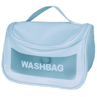 Trousse de Toilette/Maquillage Portable en PU Mat, Grande Capacité, Imperméable et Anti-Poussière, Style Lettre Ouverte d'Influenceur