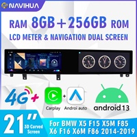 Navihua Nouvelle Version Améliorée Autoradio Écran Tactile Multimédia Lecteur DVD pour BMW X5 X6 F15 F16 2014-2017 Système NBT