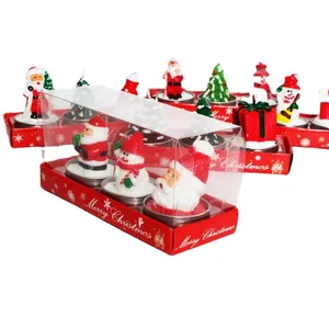Giáng Sinh Trang Trí Thiết Lập Lãng Mạn Santa Claus Cây Người Tuyết Đồ Trang Trí Với Nến Nhỏ Đèn Bán Buôn Lễ Hội Nến Quà Tặng - Product Image 5