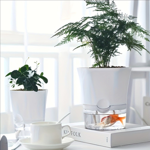 Macetas y Jardineras Autorregantes Visibles de <span class=keywords><strong>12</strong></span>.5/16.5 <span class=keywords><strong>cm</strong></span> con Indicador de Agua Transparente, <span class=keywords><strong>Maceta</strong></span> Autorregante de Plástico - Product Image 3