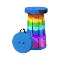 Tabouret de rangement pliable et réglable coloré avec poignée, idéal pour le camping, la pêche, les voyages, la maison et le jardin