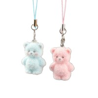 Porte-clés Animal en Peluche Floqué Dessin Animé Mignon, Breloque Mini 3D en Velours Doux Kawaii, Pendentif de Sac, Cadeau