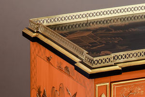 Tavolino antico della consolle della mobilia curva oro e legno giallo del corridoio con il gabinetto d'angolo domestico della mobilia di arte <span class=keywords><strong>orientale</strong></span> - Product Image 3