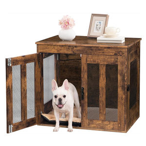Meubles de caisse pour chien robustes avec double porte rustique marron maison pour chien plateau amovible polyvalent pour animaux de compagnie - Product Image 6