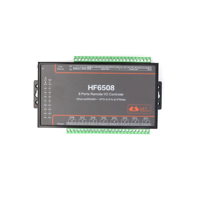 Industrial 8 D-I 8 D-O 8 Way I-O Controller Ethernet RS485 8CH Re-mote Relay Ethernet Remote Controller HF6508