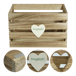 Caja de Madera Vintage con Recortes de <span class=keywords><strong>Corazón</strong></span> - Caja de Almacenamiento Decorativa Rústica para el Hogar, Bodas, Día de San Valentín (Estilo Rústico) - Product Image 2