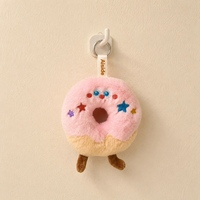 En gros, Porte-clés et breloques de sac en peluche mignons, série alimentaire (Donut, Toast, Biscuit, Saucisse), pour machine à griffes et cadeaux