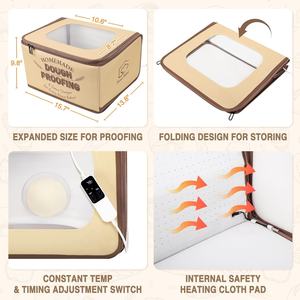 Caja de fermentación de masa, gabinete de fermentación de pan <span class=keywords><strong>con</strong></span> <span class=keywords><strong>cremallera</strong></span> de tela plegable, equipado <span class=keywords><strong>con</strong></span> controladores de temperatura y temporizador - Product Image 2