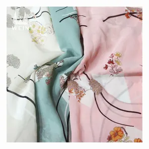 WI-A14 High Quality Anti-Static Soft Colors Flower Printing Polyester Georgette Chiffon Fabric For Garment Clothing