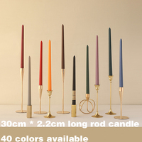 Bougie d'art sans fumée et inodore, style européen, lot de quatre pièces, 40 couleurs, 30 cm, en forme de branche, pour banquet de mariage